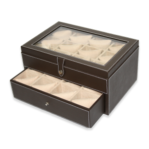 Watch box 24 glass & drawer (24 watches)